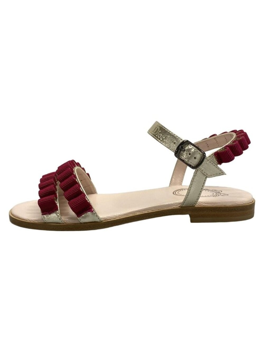 Dior Sandals Silver Pink Leather